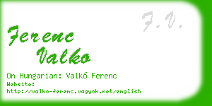 ferenc valko business card