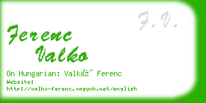 ferenc valko business card